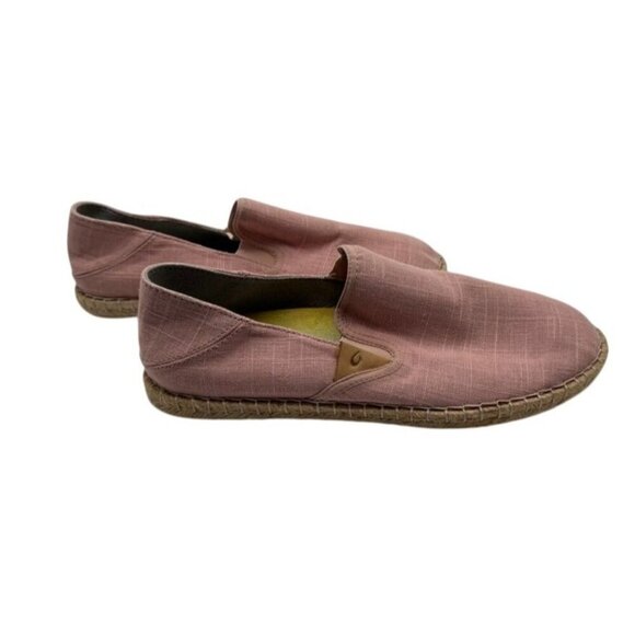 OluKai Kaula Pa'a Kapa Espadrille Shoes Rose Sea Salt Pink Slip On Women's 10 - Picture 1 of 9